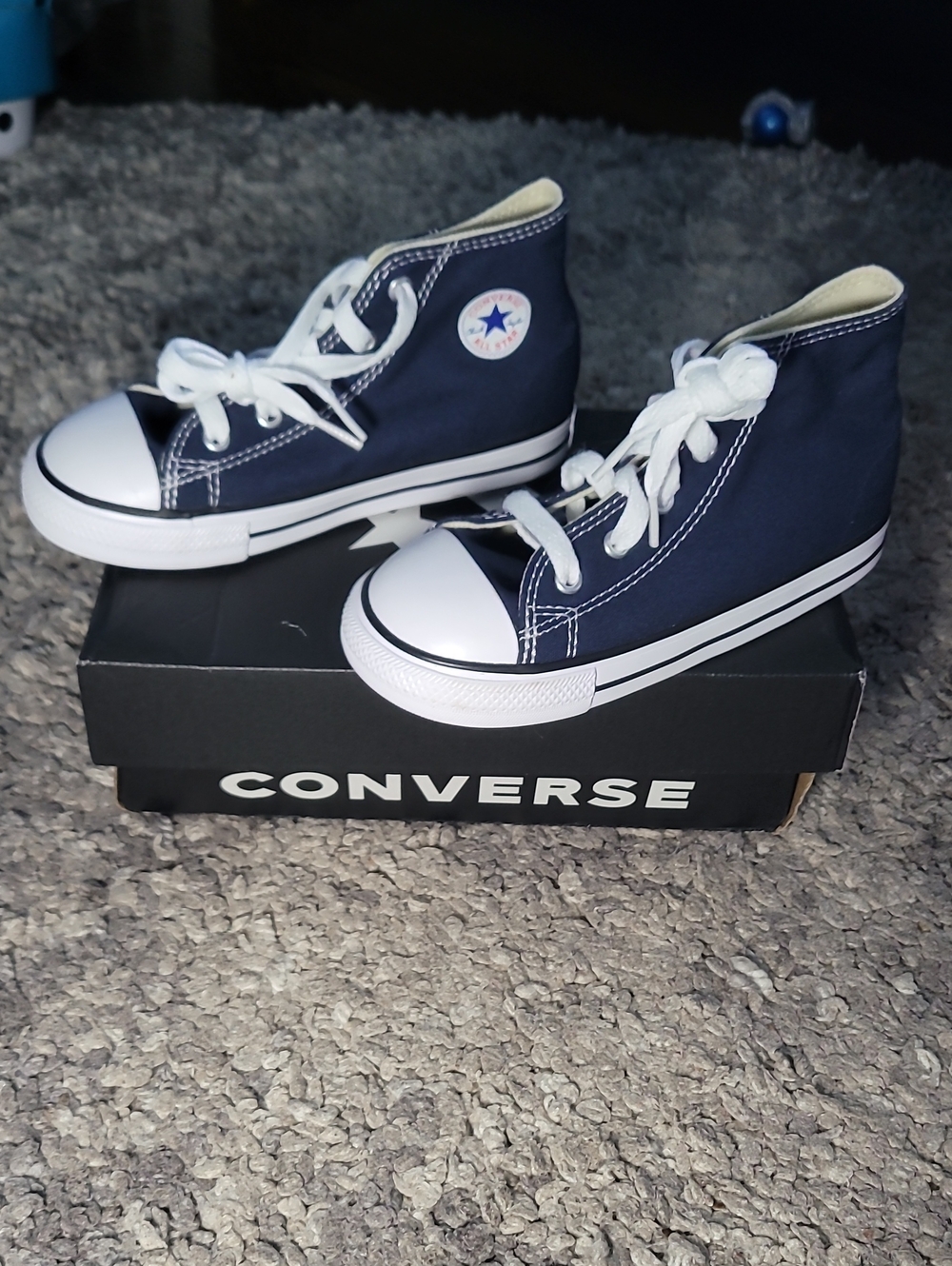 Converse Kids Navy & White High-Top Sneakers